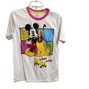 Mickey & Co Retro Style Ringer Tee Size XS Colorful Graphic Disney